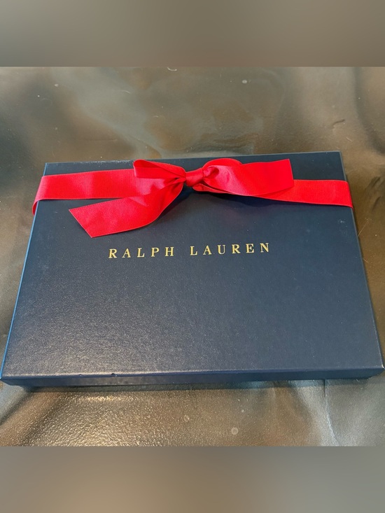 Ralph Lauren Accessories - Ralph Lauren Navy Designer Empty Gift Box Tissue Paper Red Ribbon Holidays